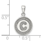 Sophia Jewelers Sterling Silver Glitter Enamel C Circle Pendant