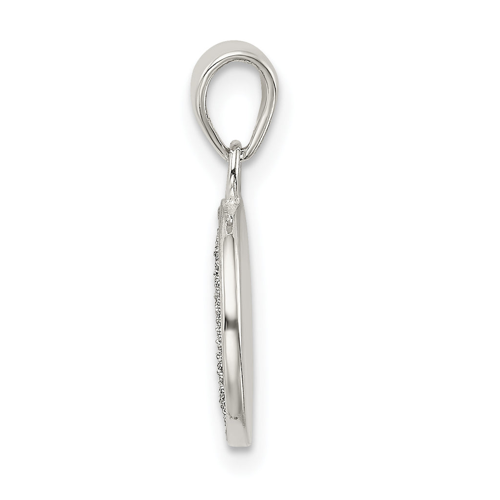 Sophia Jewelers 925 Sterling Silver Glitter Enamel Circle Pendant