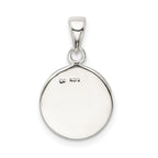 Sophia Jewelers 925 Sterling Silver Glitter Enamel Circle Pendant