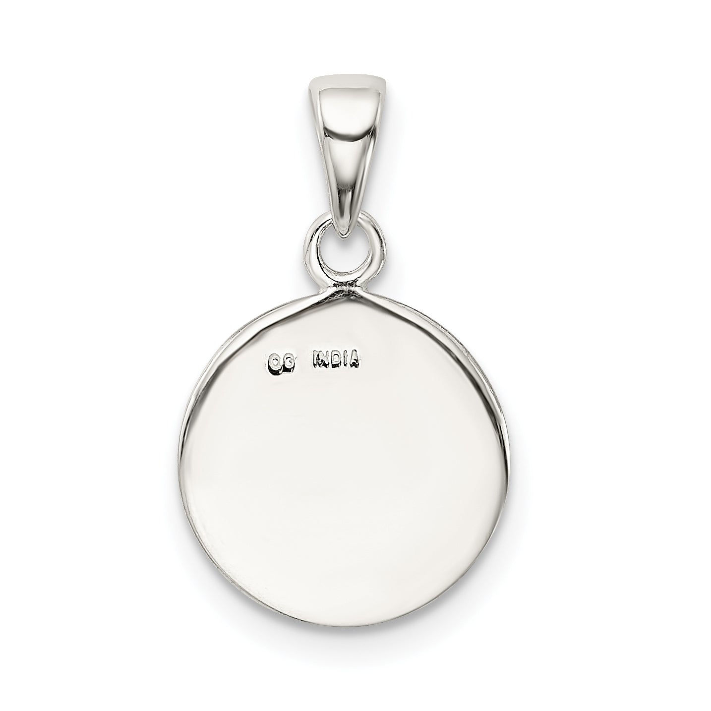 Sophia Jewelers 925 Sterling Silver Glitter Enamel Circle Pendant