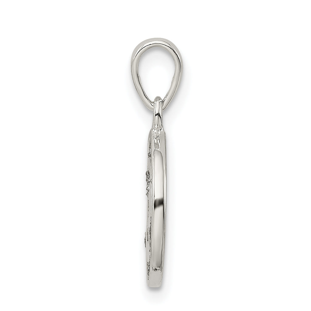 Sophia Jewelers 925 Sterling Silver Glitter Enamel E Pendant