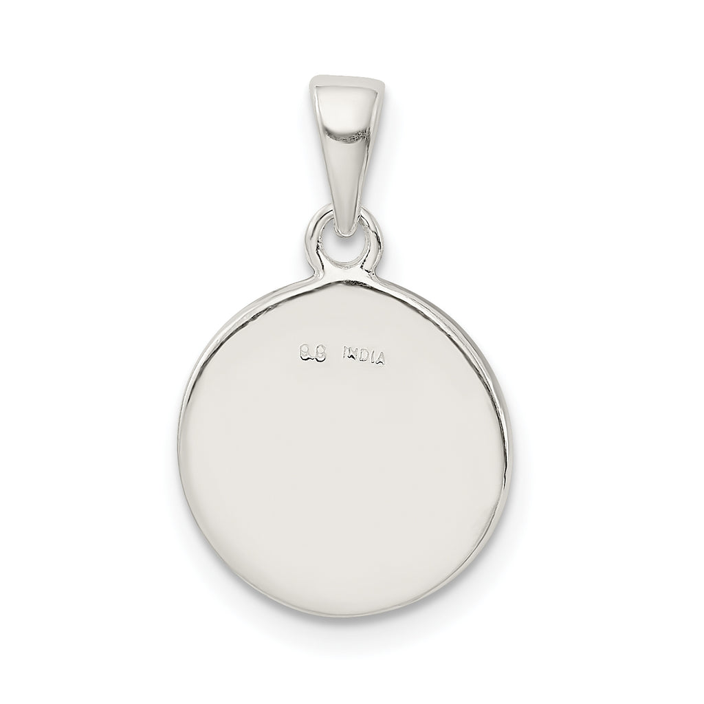 Sophia Jewelers 925 Sterling Silver Glitter Enamel E Pendant