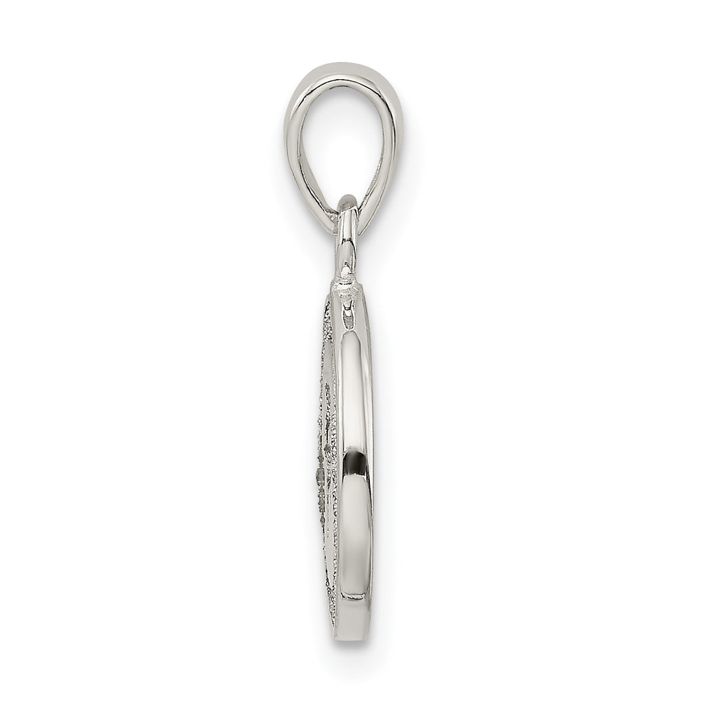 Sophia Jewelers Sterling Silver Glitter Enamel F Pendant with Polished Finish
