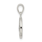 Sophia Jewelers Sterling Silver Glitter Enamel F Pendant with Polished Finish