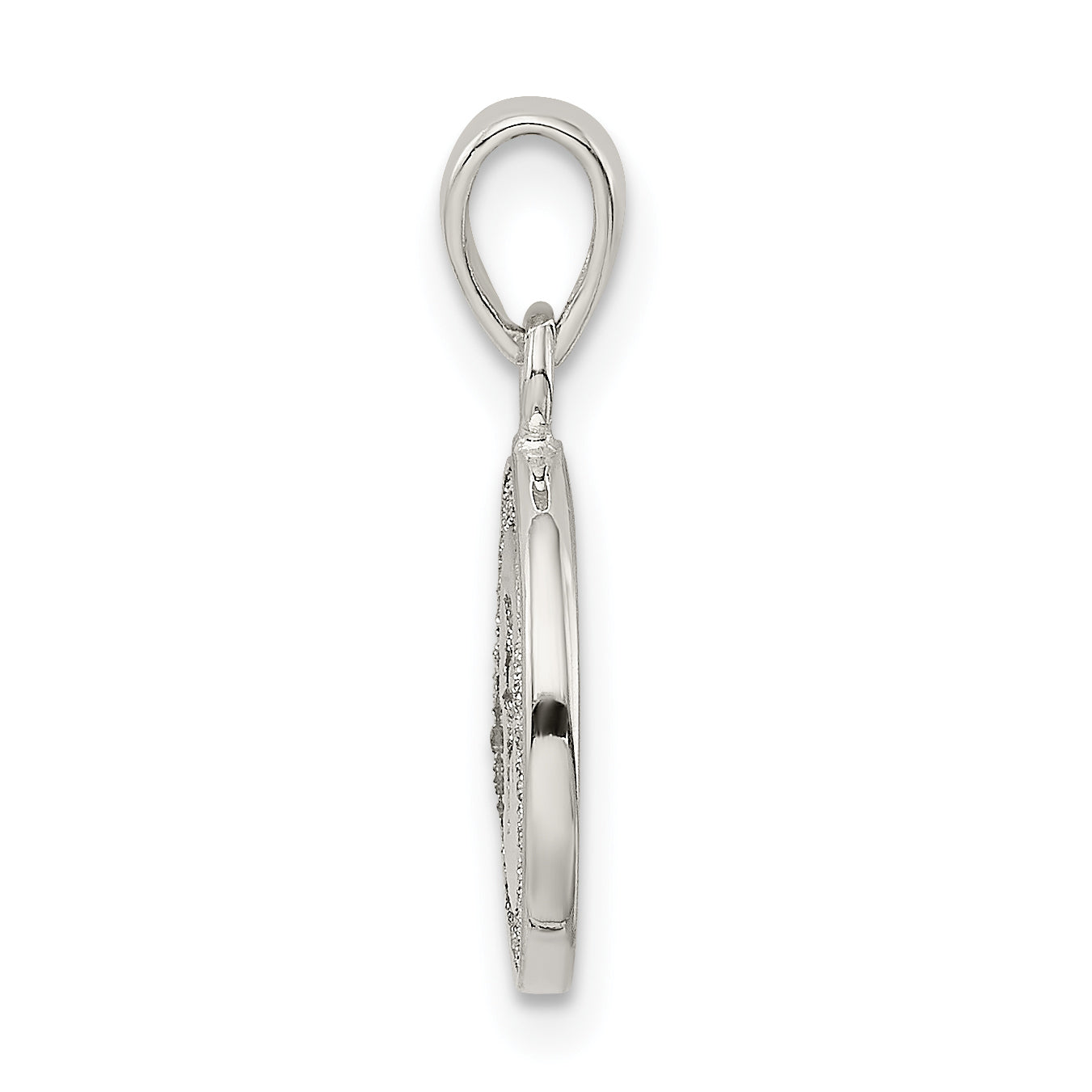 Sophia Jewelers Sterling Silver Glitter Enamel F Pendant with Polished Finish