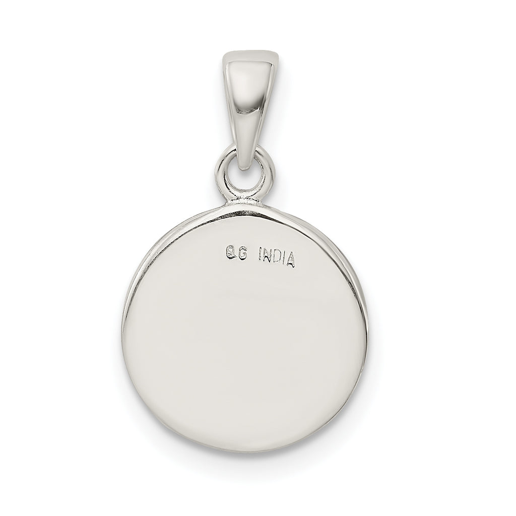Sophia Jewelers Sterling Silver Glitter Enamel F Pendant with Polished Finish