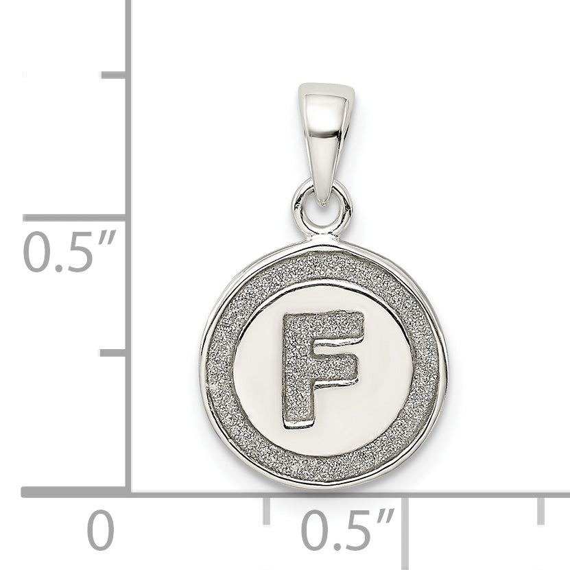 Sophia Jewelers Sterling Silver Glitter Enamel F Pendant with Polished Finish
