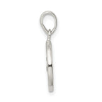 Sterling Silver 925 Circle Pendant with Glitter Enamel Letter G