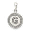 Sterling Silver Glitter Enamel Letter G Initial Circle Pendant