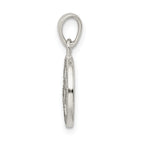 Sophia Jewelers Sterling Silver Enamel Glitter Letter H Circle Pendant