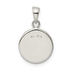Sterling Silver 925 Enamel Glitter Pendant Elegant Polished Finish