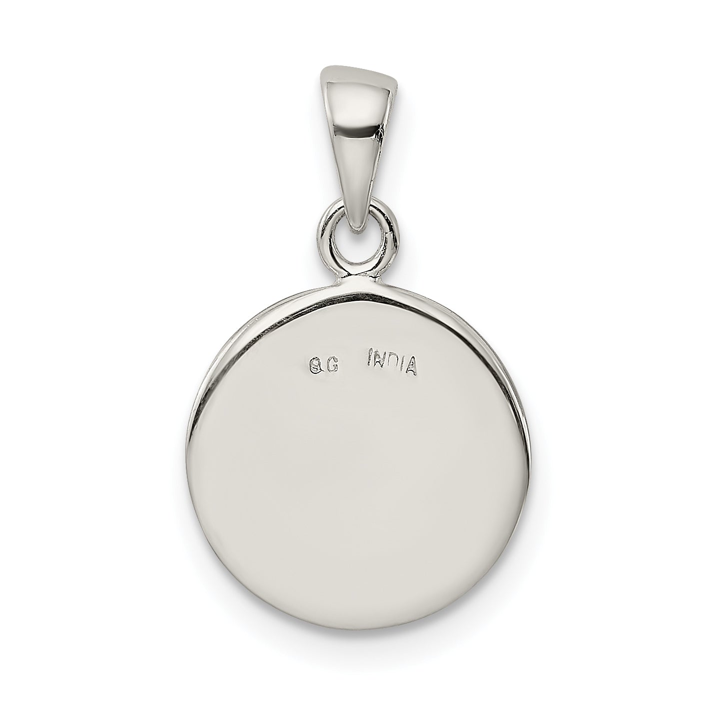 Sterling Silver 925 Enamel Glitter Pendant Elegant Polished Finish