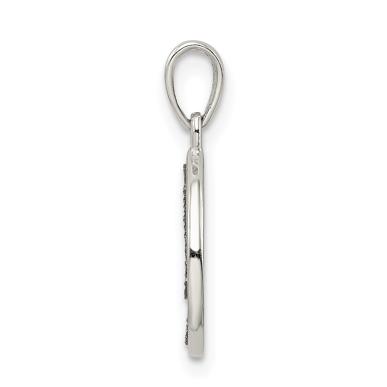 Sophia Jewelers 925 Sterling Silver Glitter Enamel J Pendant Polished Finish