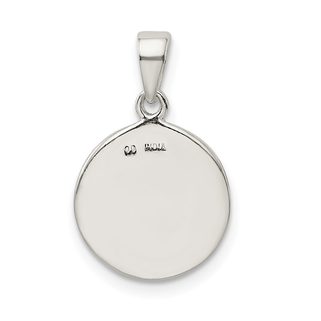 Sophia Jewelers 925 Sterling Silver Glitter Enamel J Pendant Polished Finish