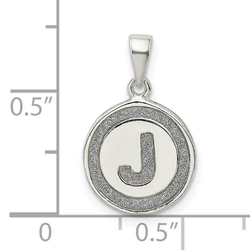 Sophia Jewelers 925 Sterling Silver Glitter Enamel J Pendant Polished Finish
