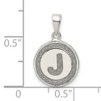 Sophia Jewelers 925 Sterling Silver Glitter Enamel J Pendant Polished Finish