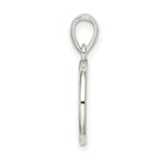 Sterling Silver Glitter Enamel Letter K Pendant Polished Finish