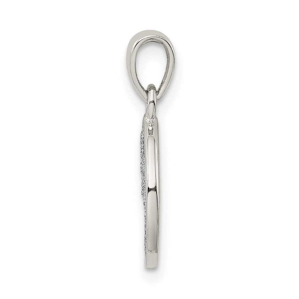 Sophia Jewelers Sterling Silver Enamel L Pendant with Glitter Finish
