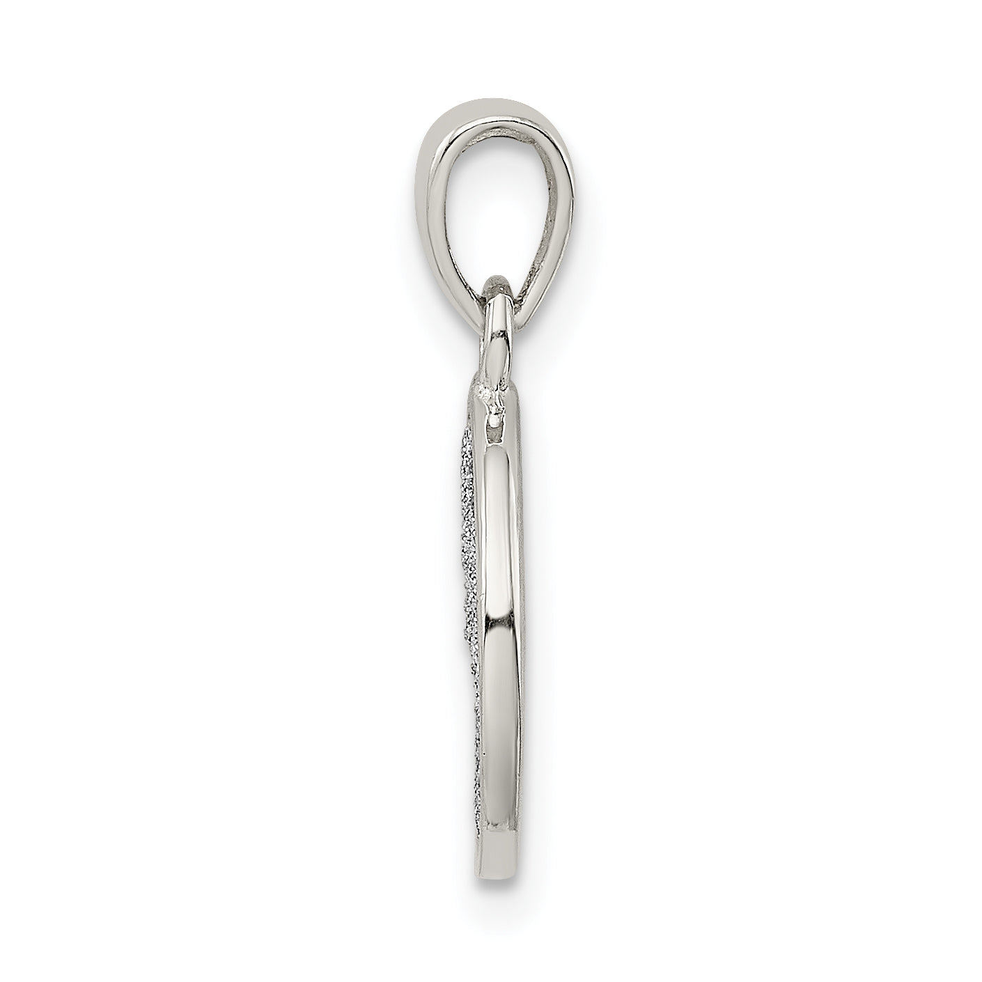 Sophia Jewelers Sterling Silver Enamel L Pendant with Glitter Finish