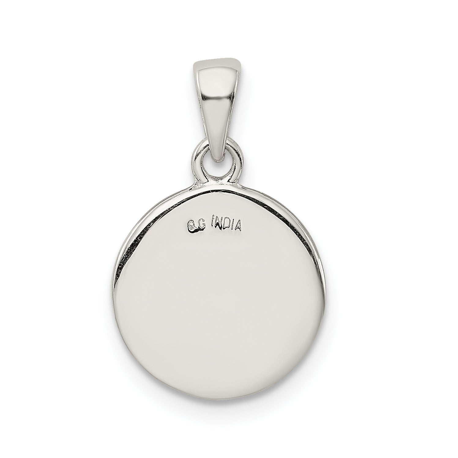 Sophia Jewelers Sterling Silver Enamel L Pendant with Glitter Finish