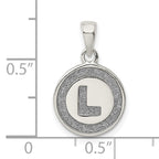 Sophia Jewelers Sterling Silver Enamel L Pendant with Glitter Finish