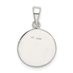 Sterling Silver 925 Polished Enamel Glitter Letter M Pendant