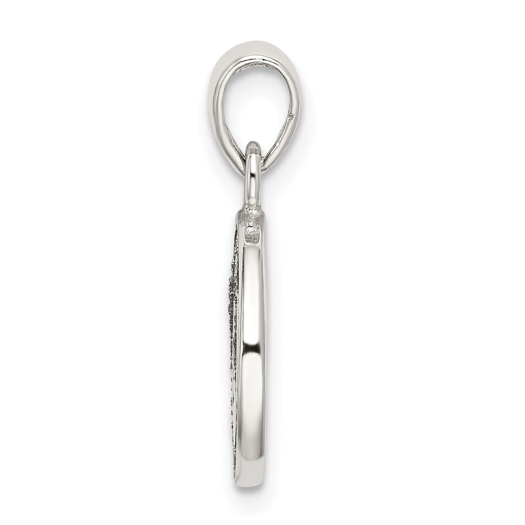 Sophia Jewelers 925 Sterling Silver Glitter Enamel 'N' Pendant Polished Finish