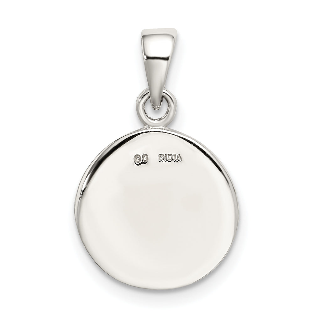 Sophia Jewelers 925 Sterling Silver Glitter Enamel 'N' Pendant Polished Finish