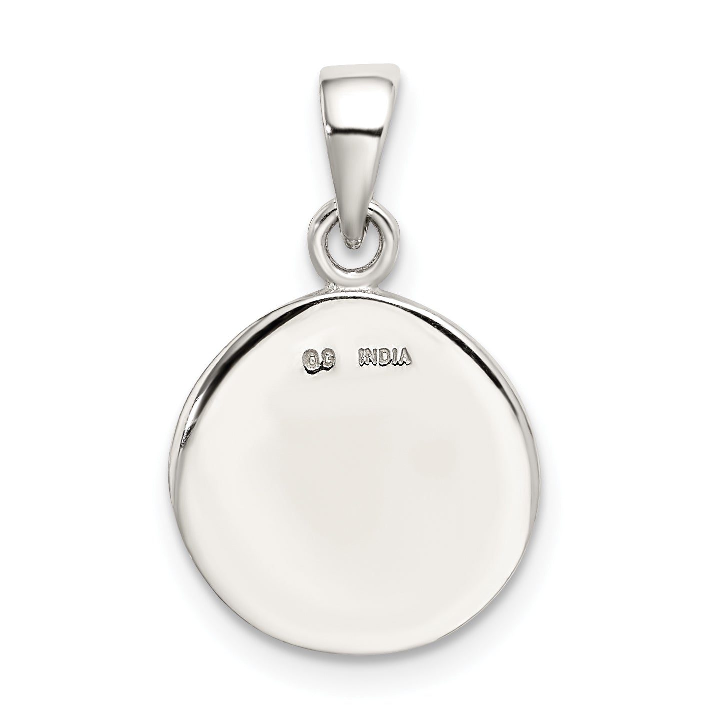Sophia Jewelers 925 Sterling Silver Glitter Enamel 'N' Pendant Polished Finish