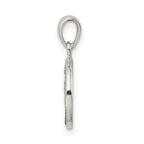 Sterling Silver 925 Polished Letter O Pendant with Glitter Enamel