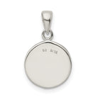 Sterling Silver 925 Polished Letter O Pendant with Glitter Enamel