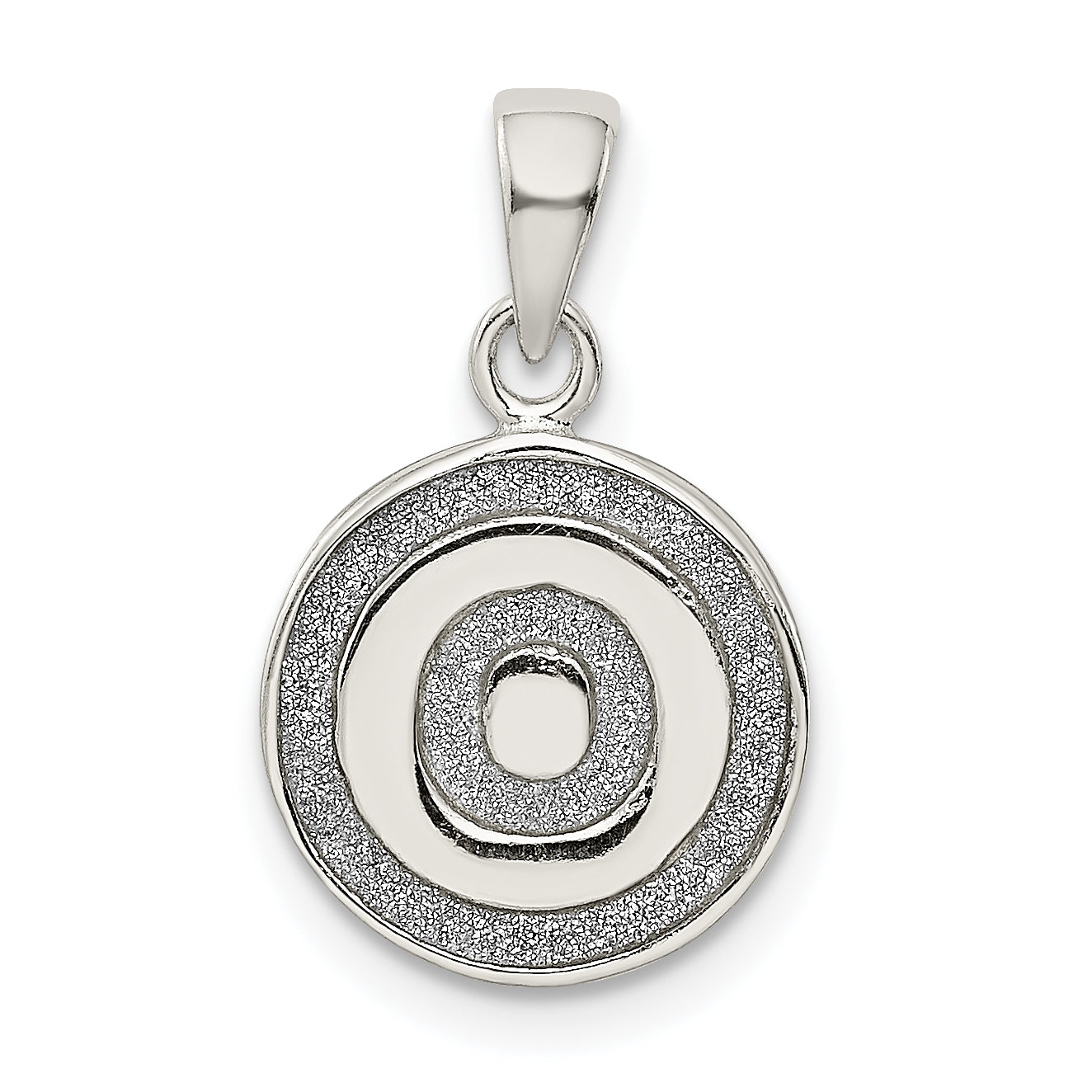 Sterling Silver Glitter Enamel Letter O Inital Circle Pendant Main image