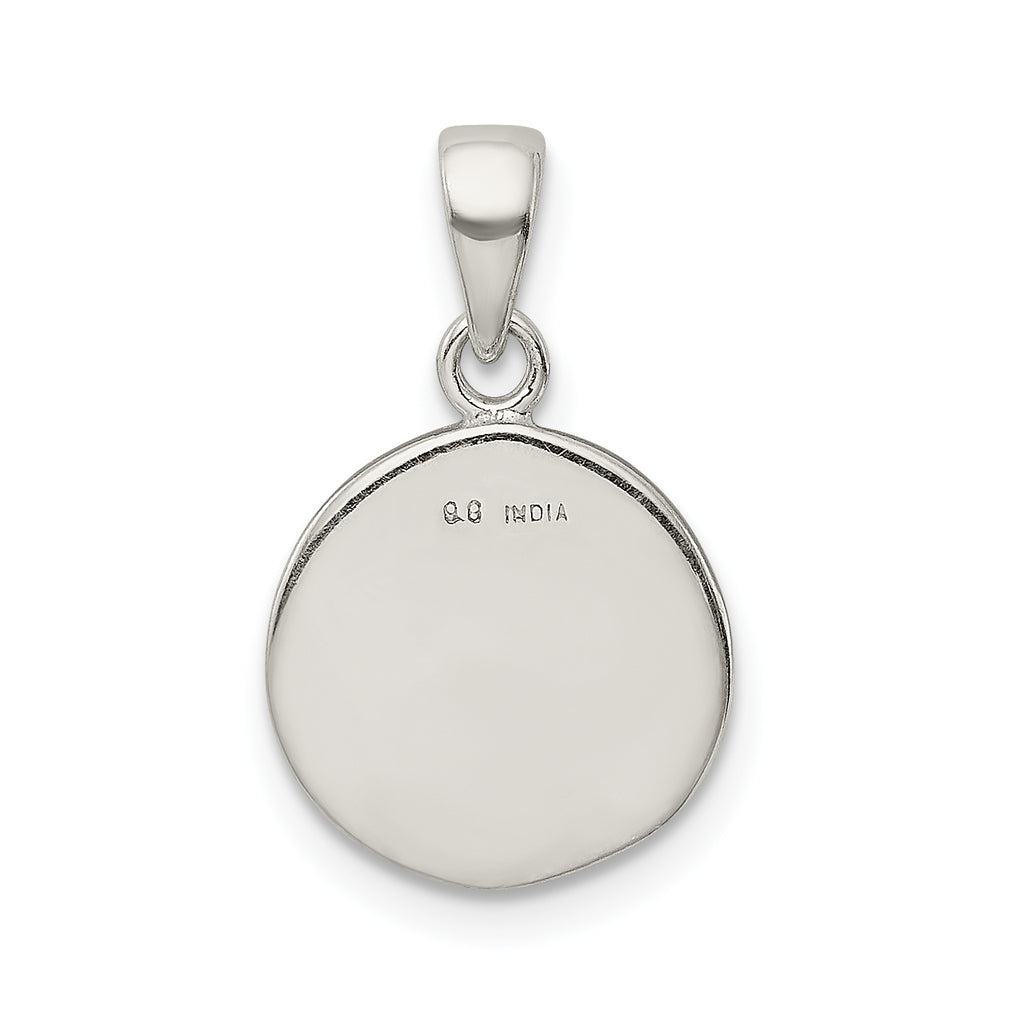Sophia Jewelers Sterling Silver 925 Polished Glitter Enamel Letter P Pendant