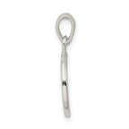 Sterling Silver R Pendant with Glitter Enamel and Polished Finish