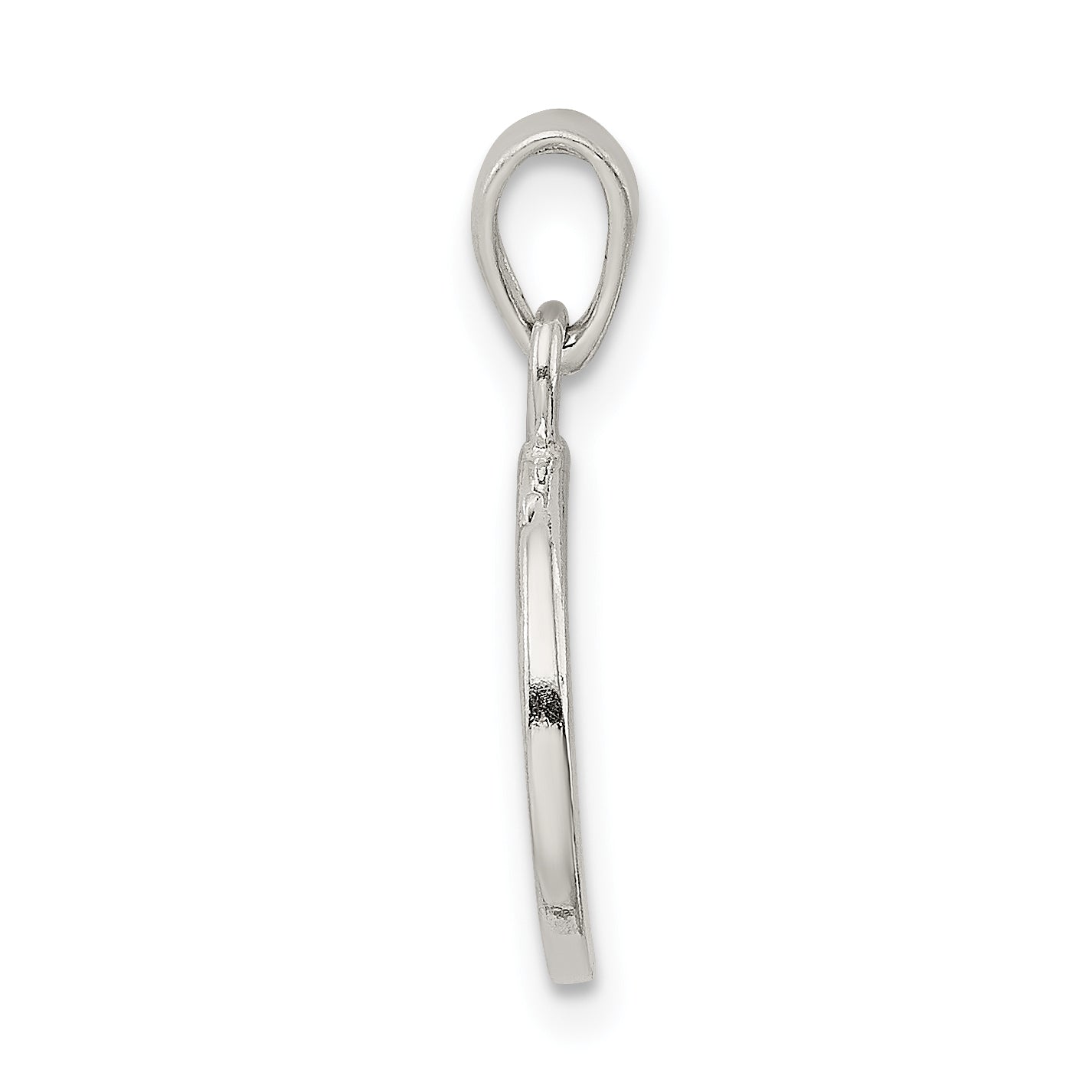 Sterling Silver R Pendant with Glitter Enamel and Polished Finish