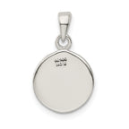 Sterling Silver R Pendant with Glitter Enamel and Polished Finish