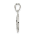 Sterling Silver Glitter Enamel Letter S Pendant with Polished Finish