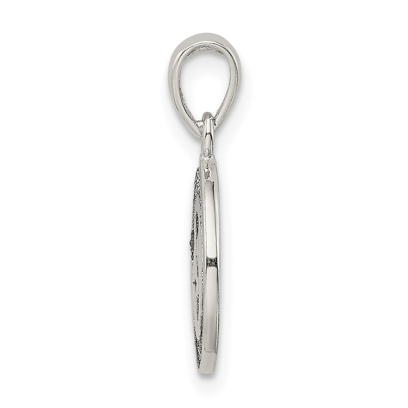 Sterling Silver Glitter Enamel Letter S Pendant with Polished Finish
