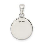 Sterling Silver Glitter Enamel Letter S Pendant with Polished Finish