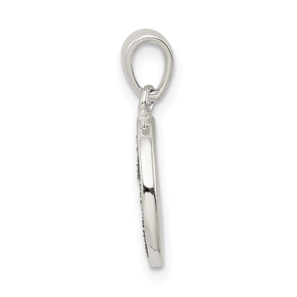 Sophia Jewelers Sterling Silver T Pendant with Glitter Enamel Finish