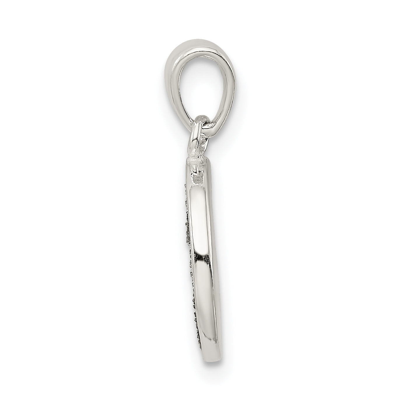 Sophia Jewelers Sterling Silver T Pendant with Glitter Enamel Finish