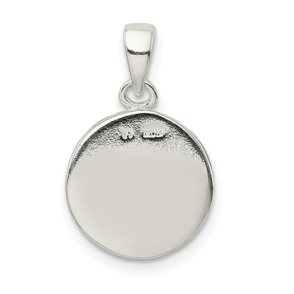 Sophia Jewelers Sterling Silver T Pendant with Glitter Enamel Finish