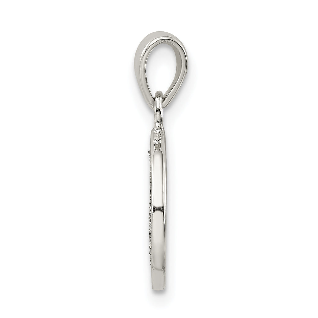 Sophia Jewelers Sterling Silver Enamel Glitter V Pendant Polished Finish