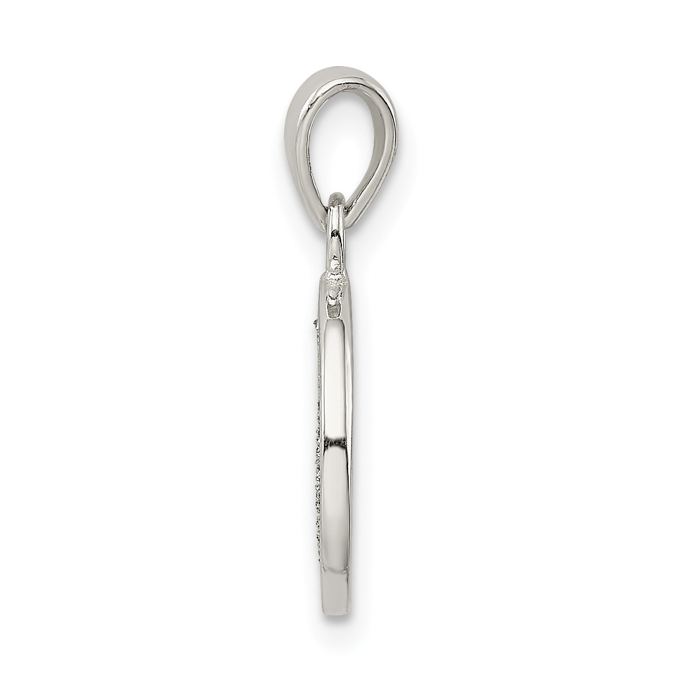 Sophia Jewelers Sterling Silver Enamel Glitter V Pendant Polished Finish