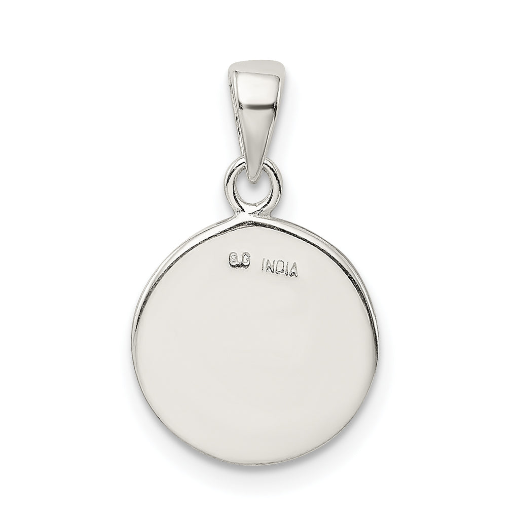 Sophia Jewelers Sterling Silver Enamel Glitter V Pendant Polished Finish