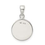 Sophia Jewelers Sterling Silver Enamel Glitter V Pendant Polished Finish