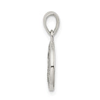 Sophia Jewelers Sterling Silver Letter W Glitter Pendant with Polished Enamel Finish