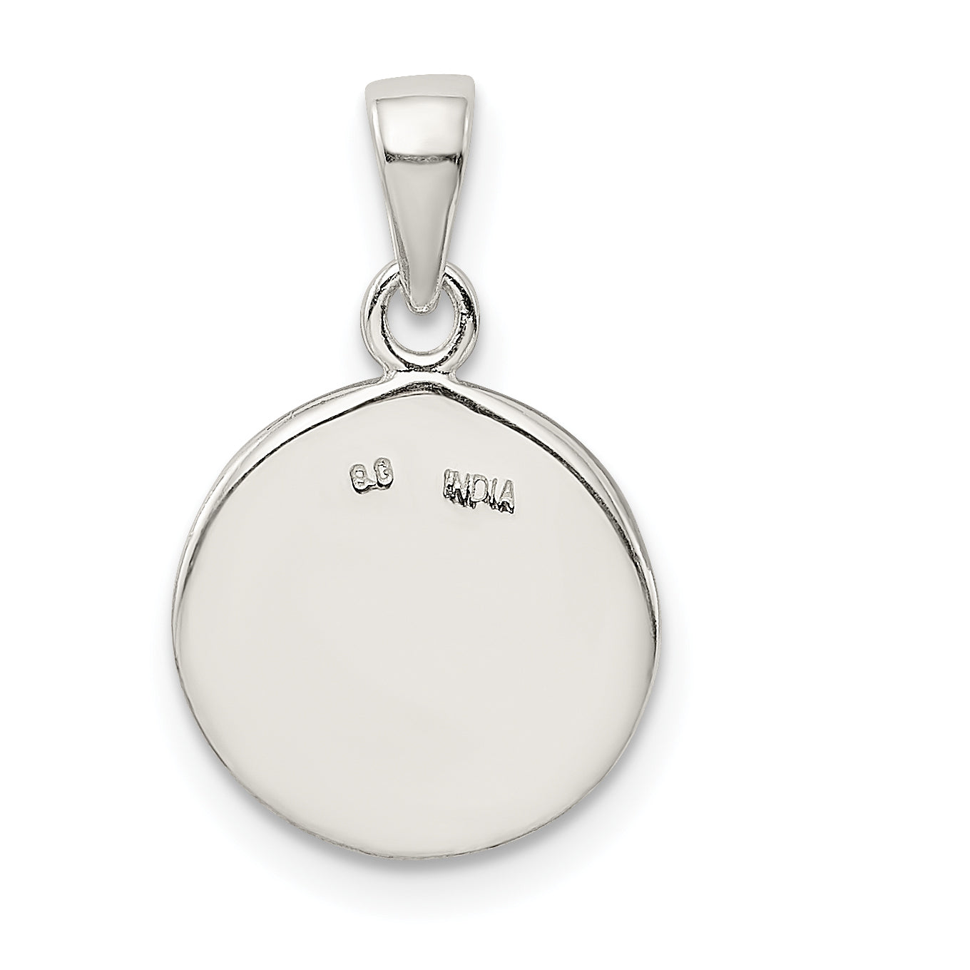 Sophia Jewelers Sterling Silver Letter W Glitter Pendant with Polished Enamel Finish