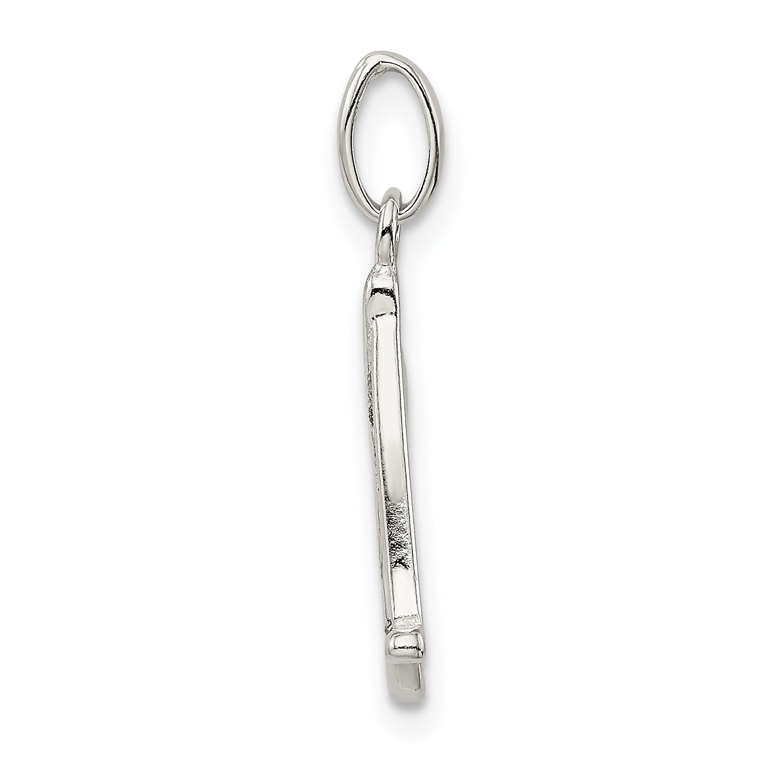 Sterling Silver Glitter Enamel Initial A Pendant with Polished Finish Secondary image