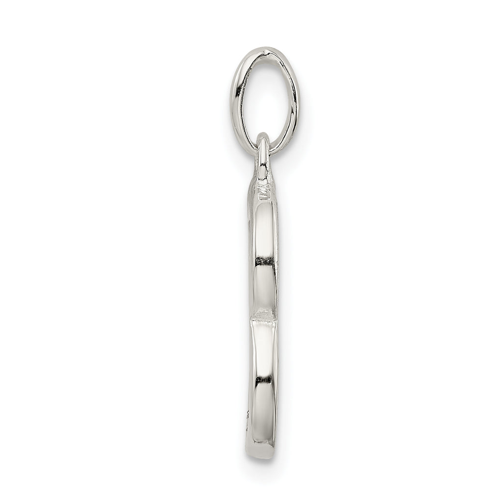 Sophia Jewelers Sterling Silver Letter B Pendant with Glitter Enamel